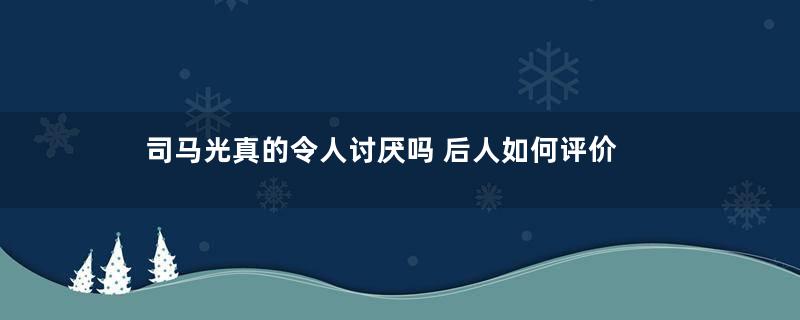 司马光真的令人讨厌吗 后人如何评价